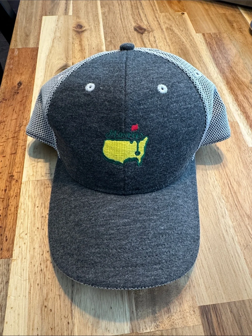 Masters Kids Gray Trucker Hat with Yellow & Red Embroidery